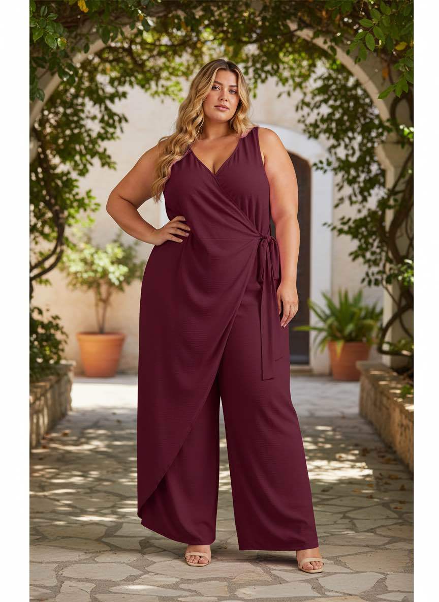 Combinaison Portefeuille Col V Jambes Larges