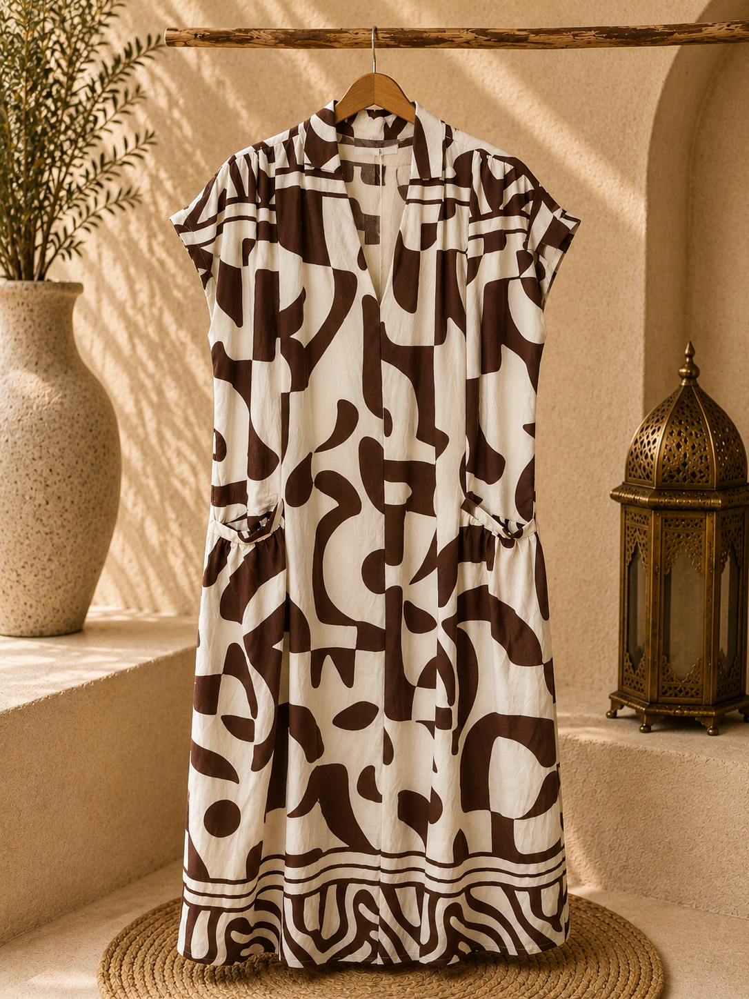 Robe Longue Imprimé Graphique Abstrait