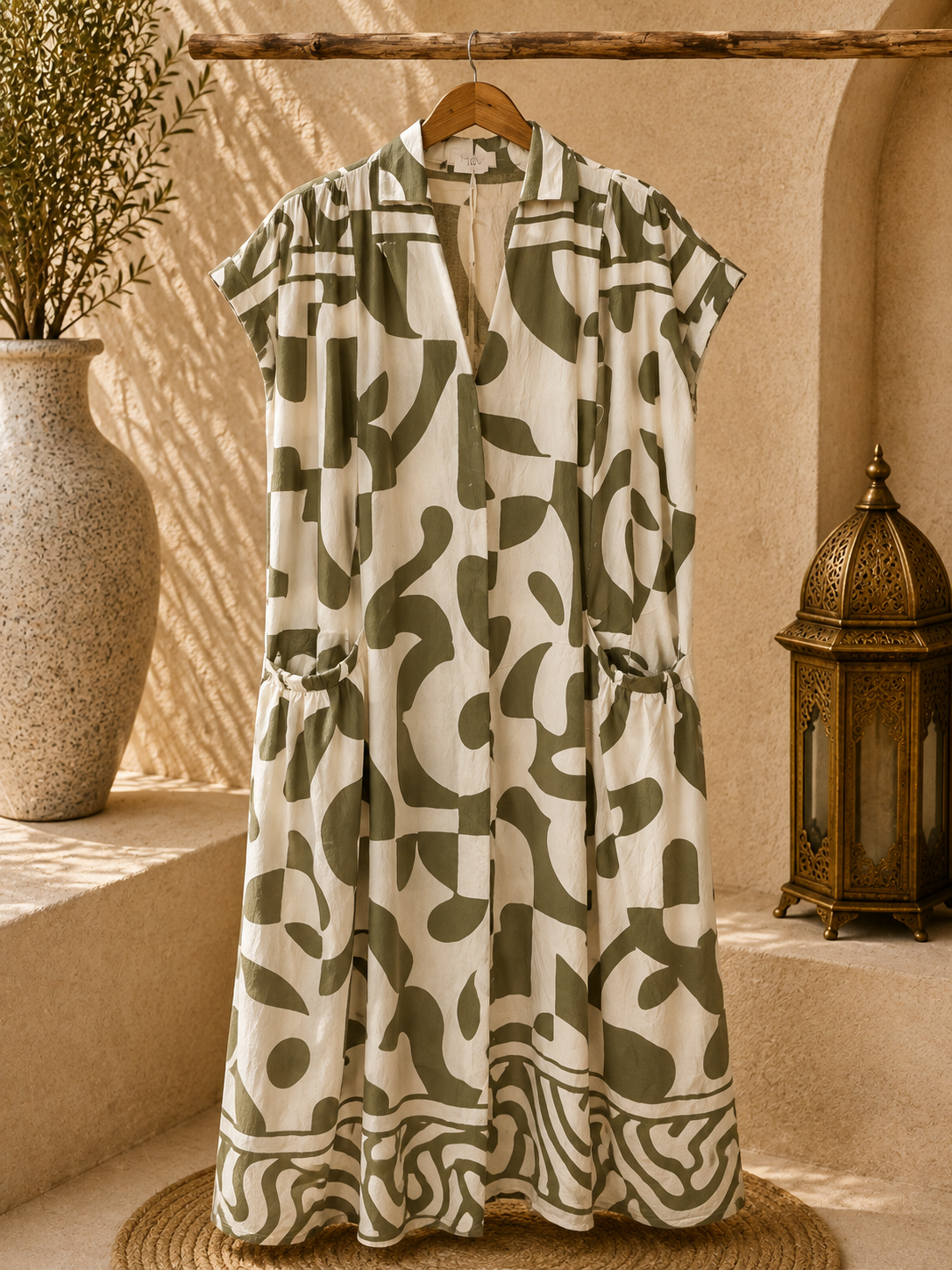 Robe Longue Imprimé Graphique Abstrait