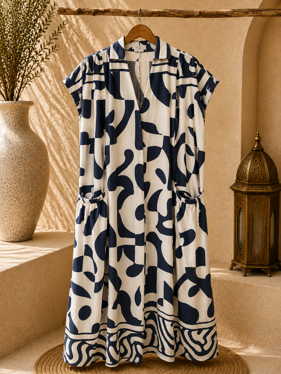 Robe Longue Imprimé Graphique Abstrait
