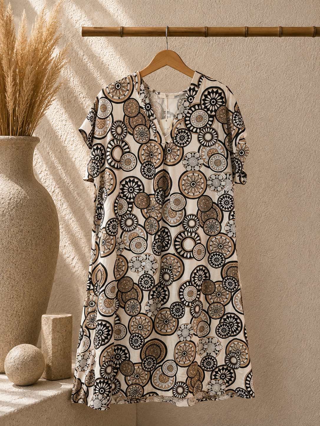 Robe Tunique Imprimé Médaillons Orientaux