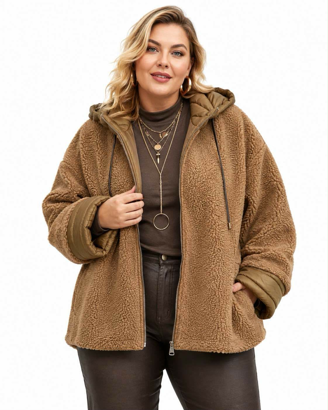 Veste Teddy Sherpa Bimatière Capuche Zip